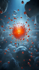 3D rendering of virus cell
