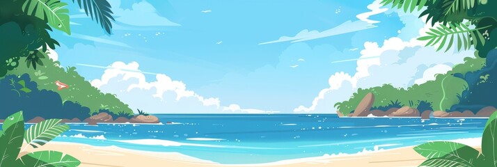Serene Beach Scene with Clear Blue Waters