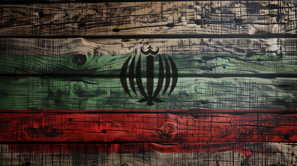 Flag of Afghanistan on wooden background