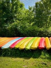 colorful kayaks