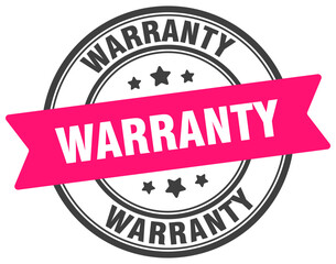 warranty stamp. warranty label on transparent background. round sign