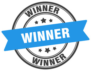 winner stamp. winner label on transparent background. round sign