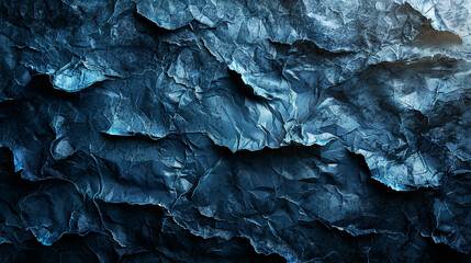 Textura de papel azul arrugado.