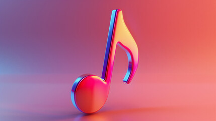 3D music note icon . Sound media concept illustration.