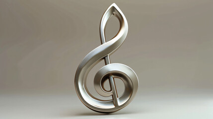 3d music note with curves and swirls. 3d render illustration