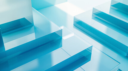 Stunning minimalist blue glass architecture design