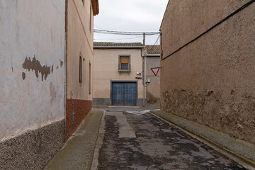 Fustiñana, Navarra. Small roads between the town