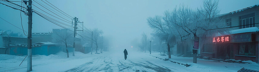 Misty Winter Street Scene