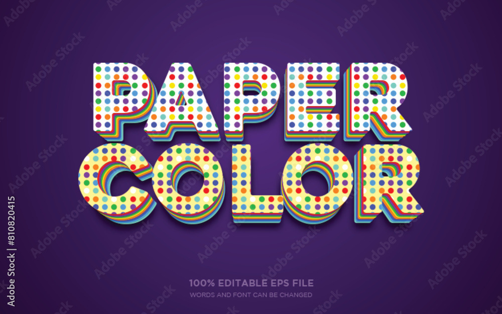Poster paper color editable text style effect