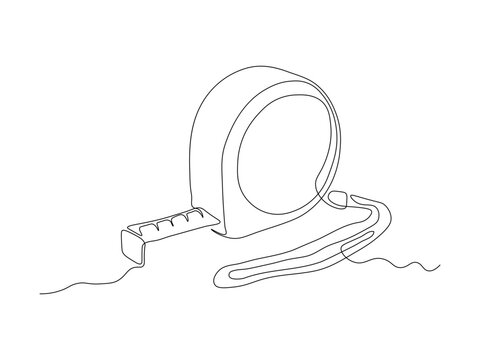 recommend clip art: tape measure,logo,continuous single line art hand drawing sketch