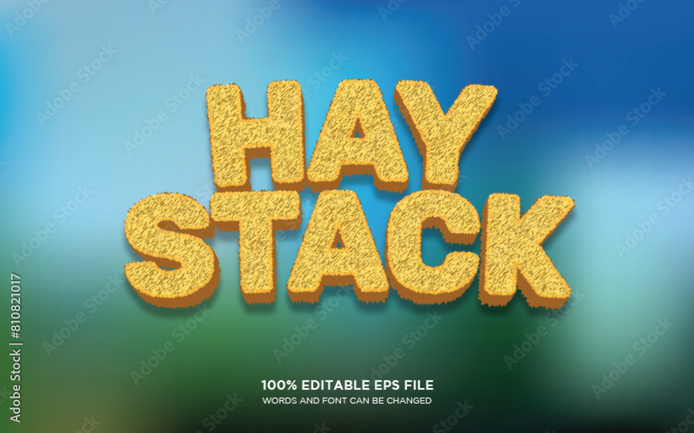 Poster haystack 3d editable text style effect