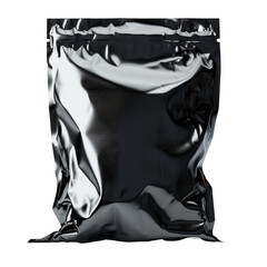 Black blank aluminium foil food packing bag clip art