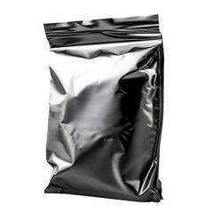 Black blank aluminium foil food packing bag clip art