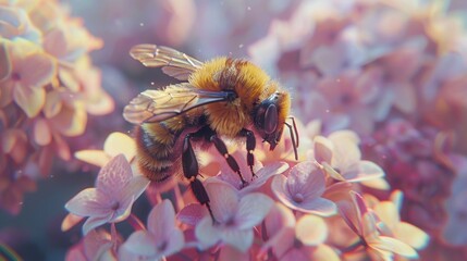 A bee is sitting on a flower