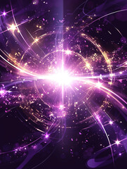 紫の魔法陣の光の背景　Generative AI