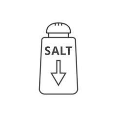 Low sodium line icon.Salt ingredient.Sodium free illustration for product packaging.  Vector illustration, isolated