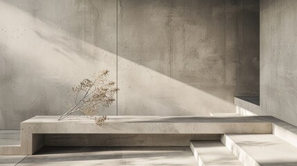 a light grey wall adorned with understated flower decor, exuding a clean and minimalist aesthetic.