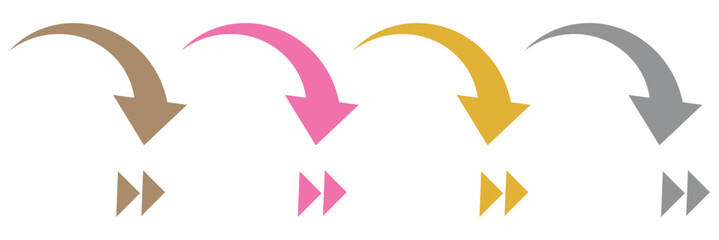 Arrow set icon. Colorful arrow symbols. Arrow Vector illustration isolated on white background. EPS 10