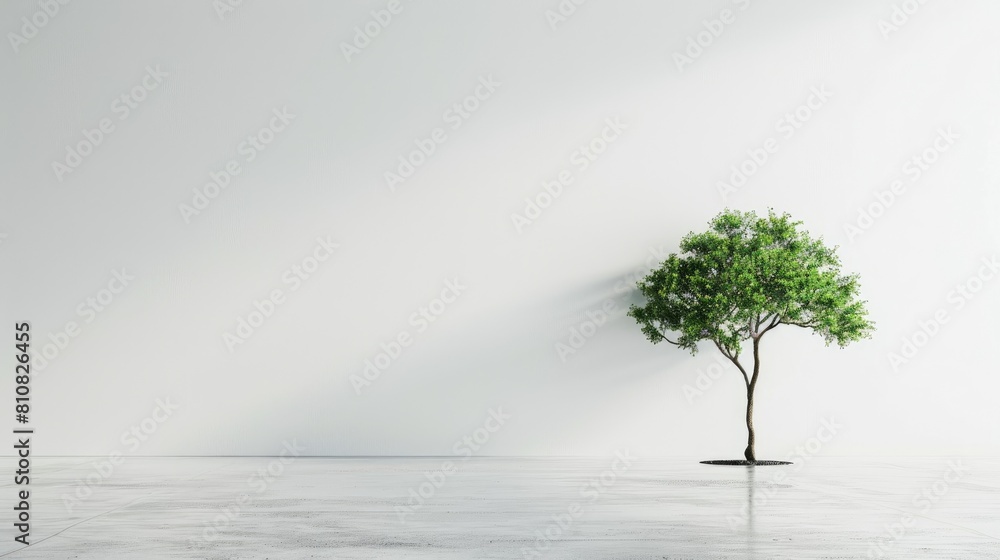 Poster on world environment day showcase a solitary tree against a minimalist backdrop serving as a graphic
