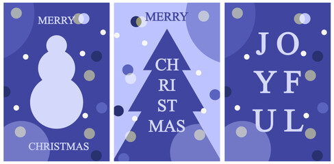 Merry Christmas and Happy New Year set greeting cards, posters, holiday backgrounds cover. Xmas templates with typography, holly in trendy minimalist geometric style for web site, social media, print