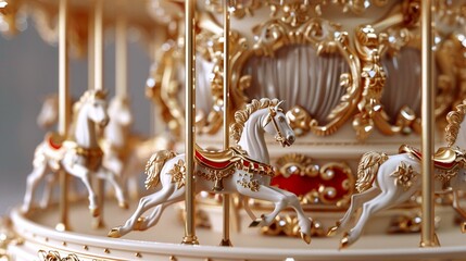 Highlight a claystyle of a carousel, isolated on a white background 8K , high-resolution, ultra HD,up32K HD