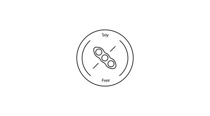 Soy Free Product Label Vector Icon