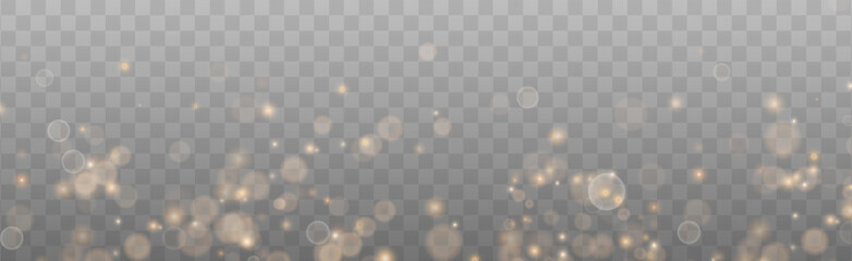 Bokeh light lights effect background. Gold dust PNG. Christmas background of shining dust Christmas glowing bokeh confetti and spark overlay texture for your design.  © Виктория Проскурина