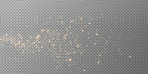 Bokeh light lights effect background. Gold dust PNG. Christmas background of shining dust Christmas glowing bokeh confetti and spark overlay texture for your design.	
