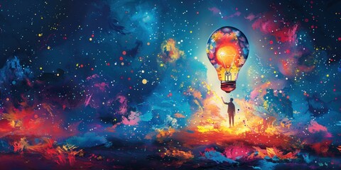 Innovation Explosion Vibrant Illustration Inspiring Entrepreneurs