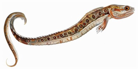 Simple fish drawing on white background, suitable for educational materials