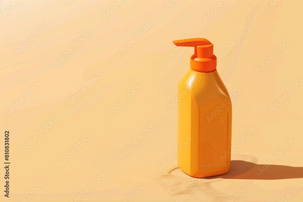 Poster A bottle of liquid sitting on a table. Suitable for various concepts