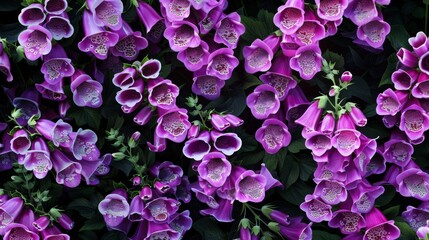 Foxglove purple flower pattern detailed dark background