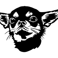 Chihuahua Puppy - Funny Dog, Vector File, Cut Stencil for Tshirt