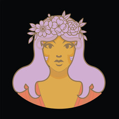 girl logo design icon illustration