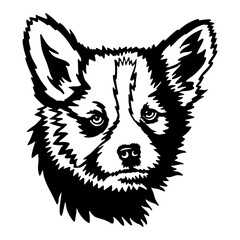 Corgi Puppy - Funny Dog, Vector File, Cut Stencil for Tshirt