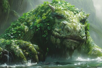 Fantasy Wrestling: Enchanting Digital Artwork of an Intricate Figure.