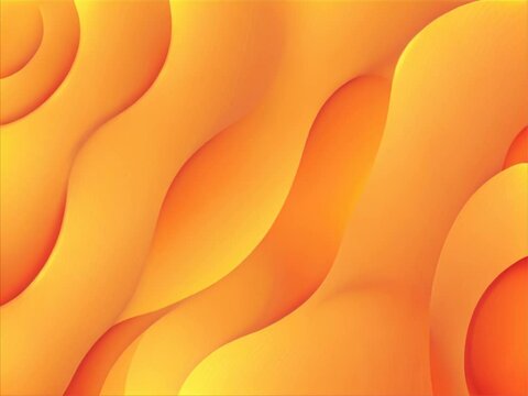 Abstract vector orange gradient background with dynamic wave layered shapes motion background.