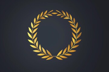 Elegant gold laurel wreath on a sleek black background. Perfect for awards ceremonies and achievements