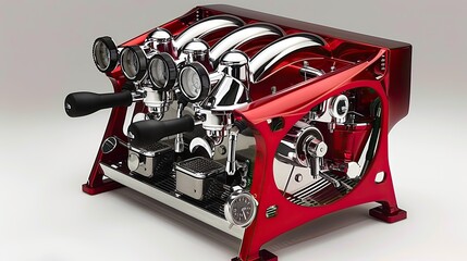 Fototapeta premium commercial-grade espresso machines with built-in grinders, depicted with lifelike precision, showcasing their premium quality and functionality.