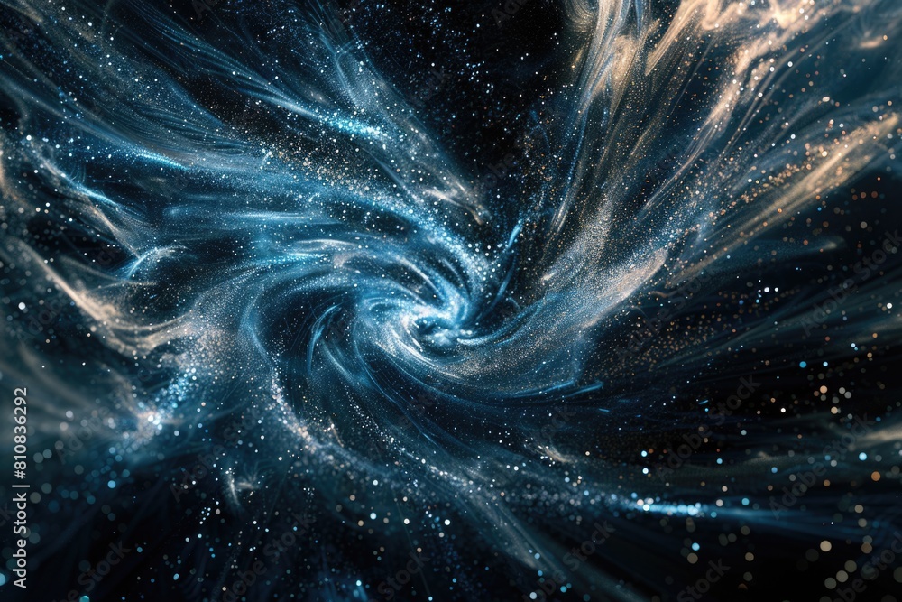 Aufkleber black and blue swirl in space with stars. suitable for science and astronomy concepts