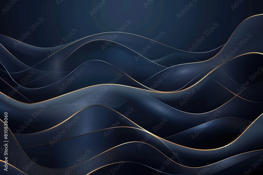 Poster abstract background with elegant black and gold waves. perfect for luxury design projects