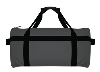 Grey textile bag. vector illustration