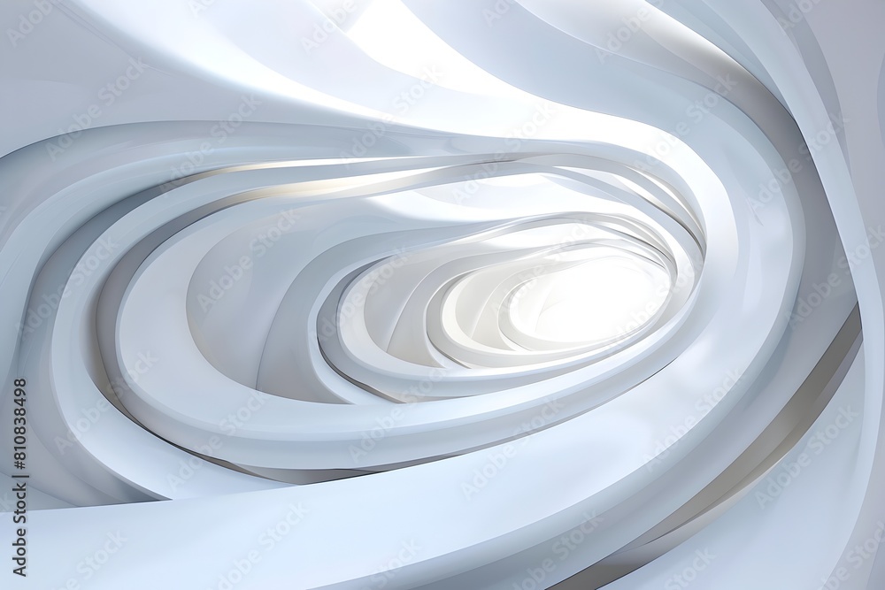 Poster 3d render of an abstract white background with curved lines, empty space for design and presentation