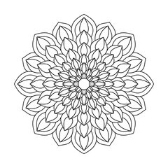 A seamless pattern of intricate mandala for Coloring book page