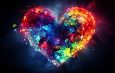 3D heart in rainbow colors - Powered by Adobe
