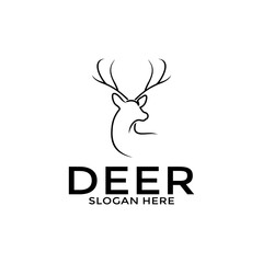 Deer Logo Designs Inspirations, Elegant Deer Antlers Vector Logo Design