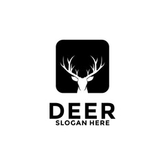 Deer Logo Designs Inspirations, Elegant Deer Antlers Vector Logo Design