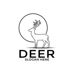 Deer Logo Designs Inspirations, Elegant Deer Antlers Vector Logo Design