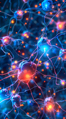 Synapses Connection Nervous System in the Brain: Neuro Medical Illustration