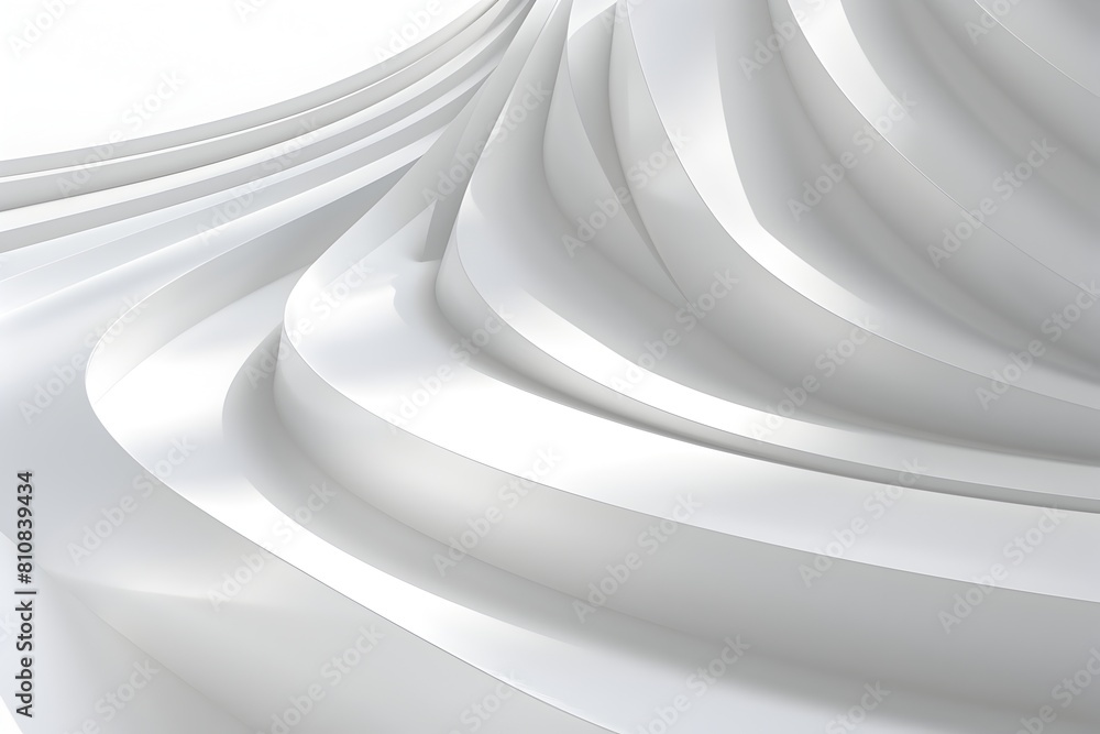 Poster 3d render of an abstract white background with geometric lines forming a wave pattern, a modern desi